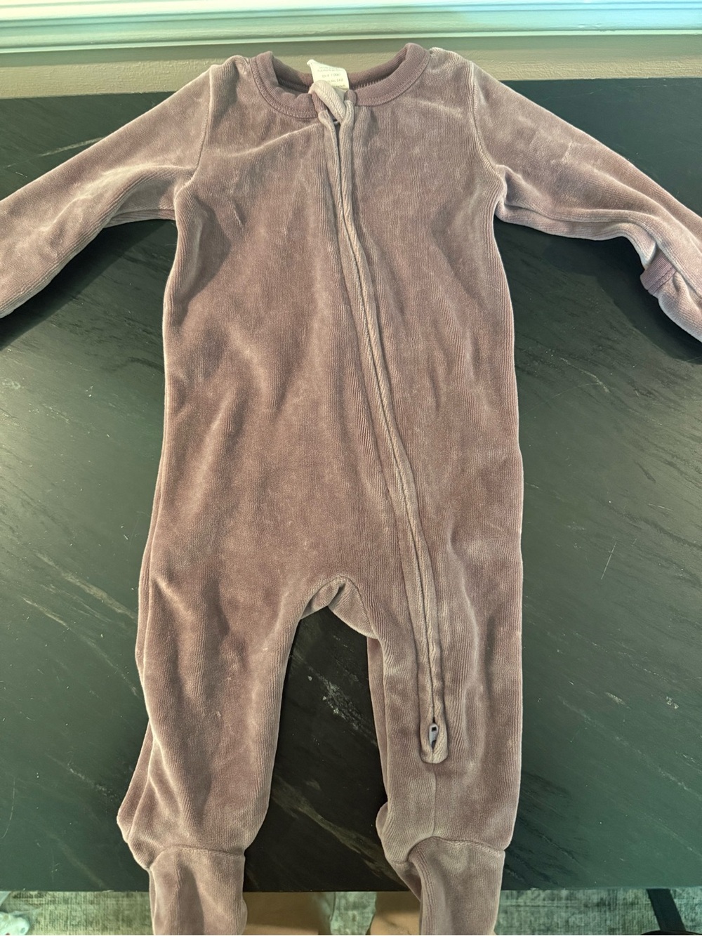 Kate Quinn Purple Velour One-Piece Zipper Sleepwear